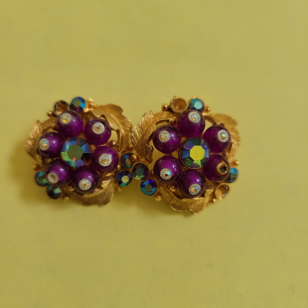 Vintage BSK clip on earrings